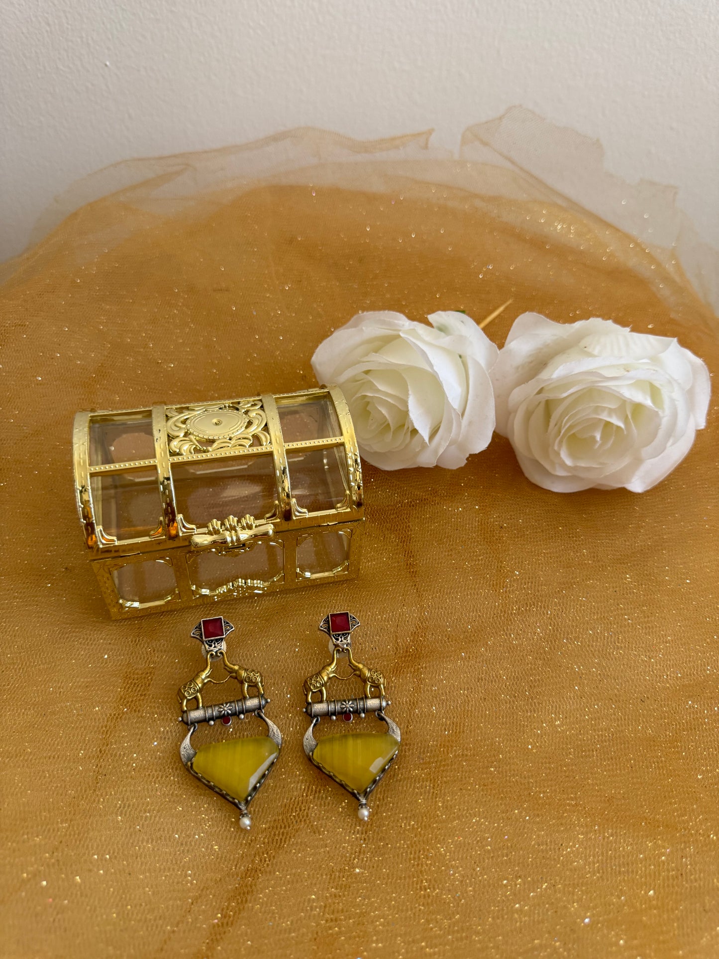 Yellow Elephant Earring