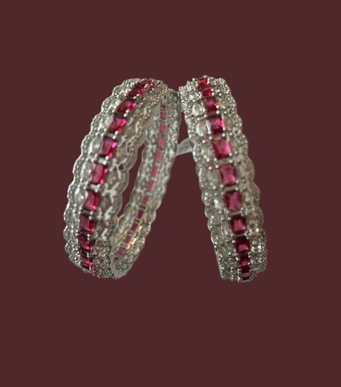 Ruby American Diamond Bangles