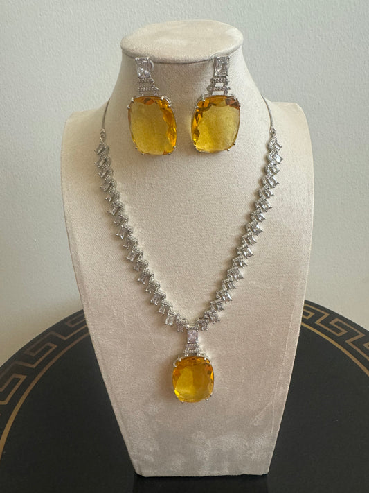 Olivia Yellow Sapphire Necklace Set