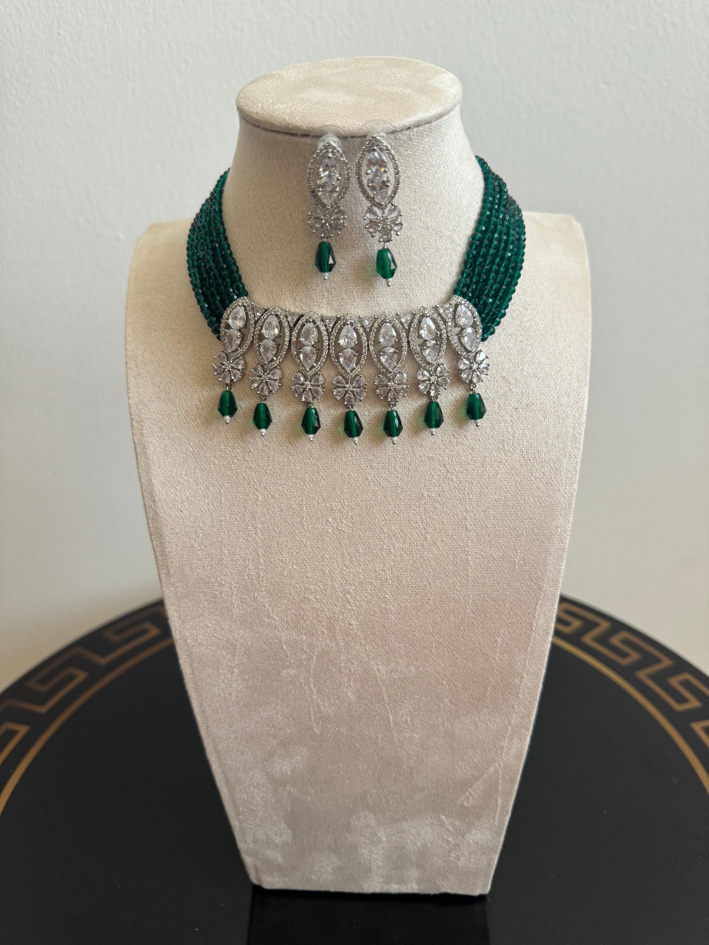 Green Beads Necklace Set