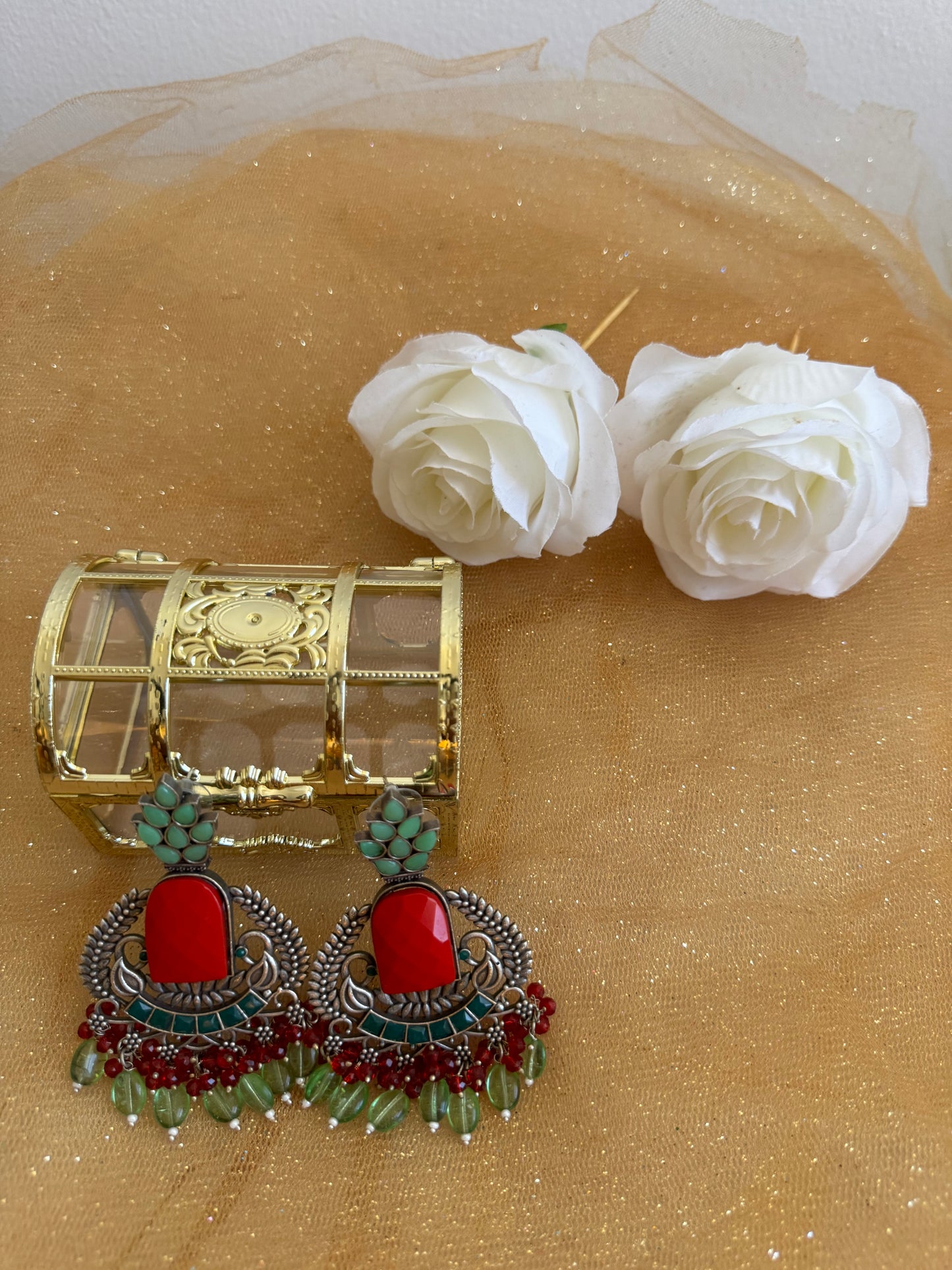 Red Green Earring