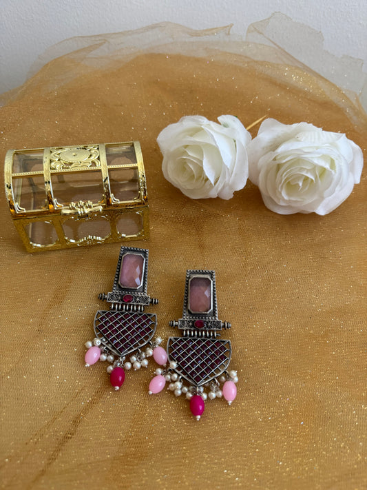 Light Dark Pink Earrings