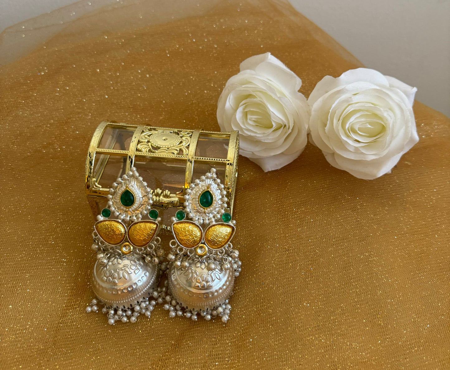 Green Dual Tone Jhumkies